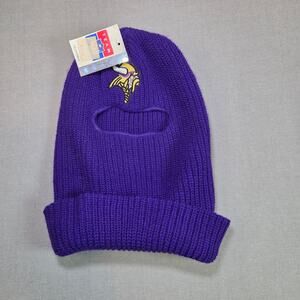 Vintage 1980s NOS Minnesota Vikings Team NFL Balaclava Hat Rossmor Made USA
